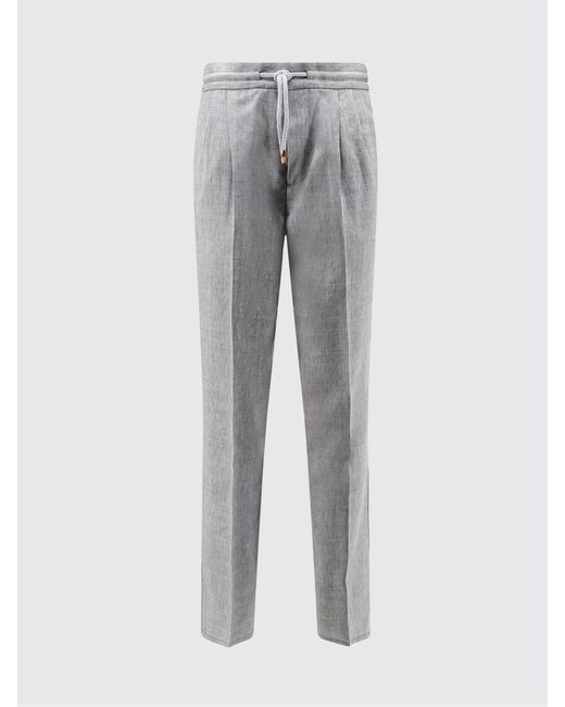 Brunello Cucinelli Gray Drawstring Trousers for men