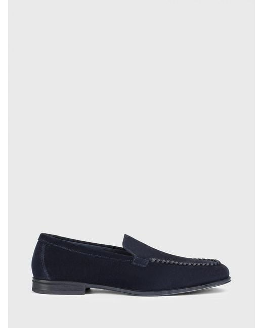Doucal's Blue Suede Loafers for men