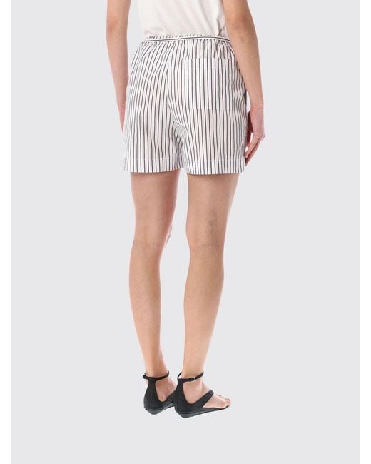 Loulou de Saison Red Striped Cotton Shorts