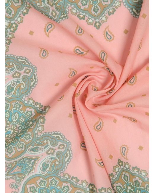 Pinko Blue Paisley Print Cotton Scarf