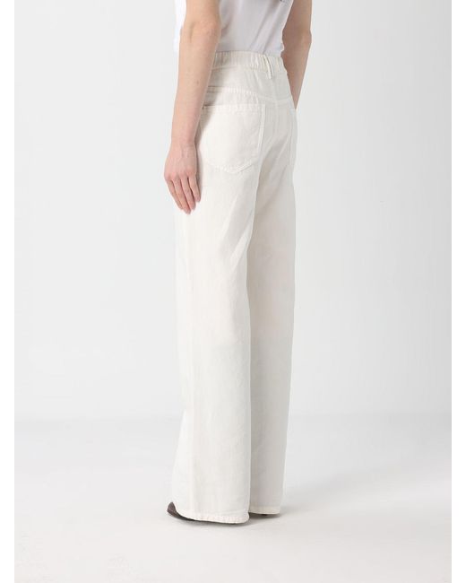 Brunello Cucinelli White Wide-Leg Cotton And Linen Jeans
