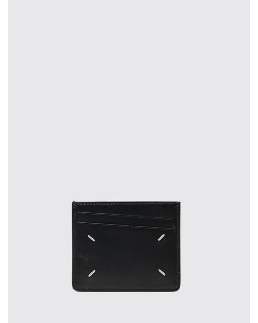 Maison Margiela White Four Stitches Grained Leather Card Holder for men