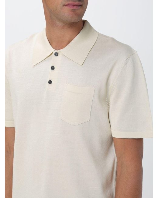 A.P.C. White Cotton Knit Polo for men