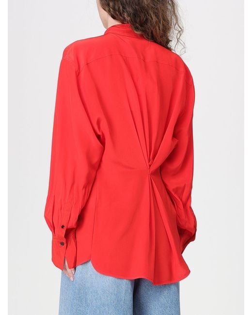 Victoria Beckham Red Silk Shirt