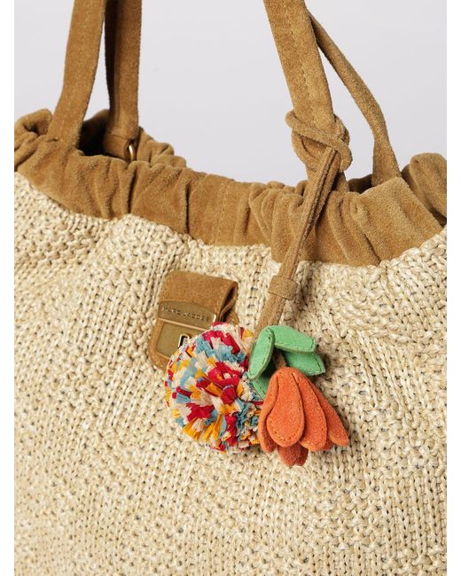 Marc Jacobs Natural The Cristina Raffia And Suede Bag