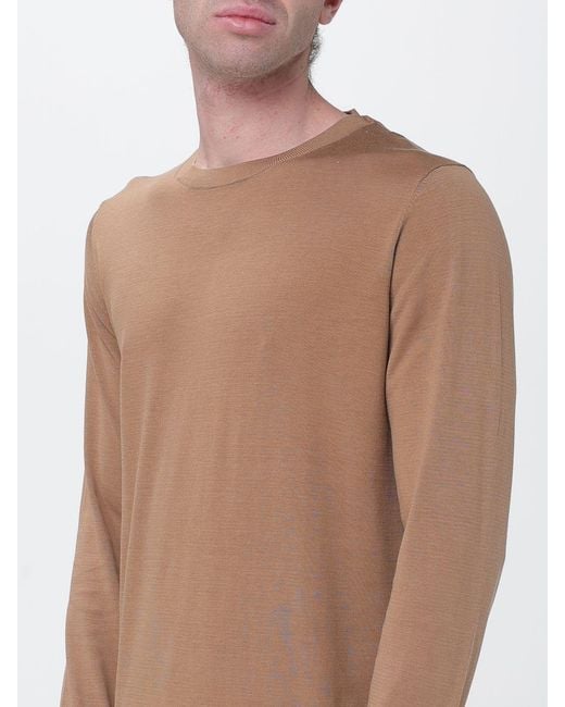 Kangra White Cotton And Silk Crew Neck Pullover for men