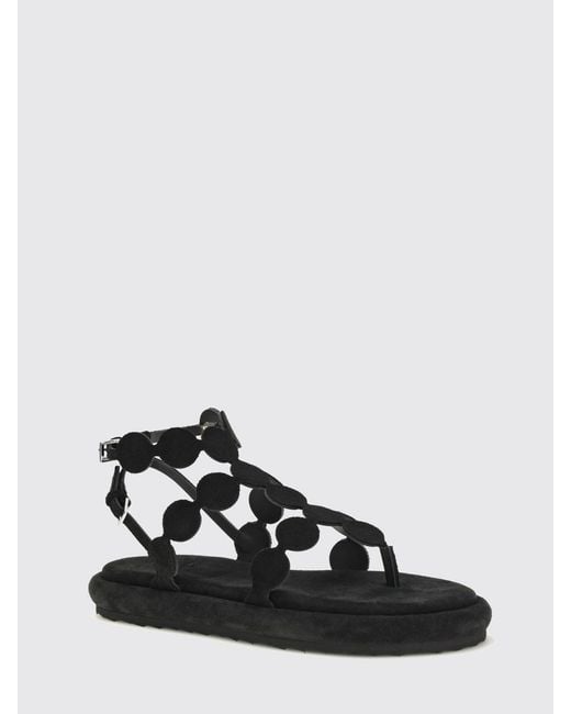 Pierre Hardy White Low-Heeled Suede Thong Sandals With An Ankle Strap