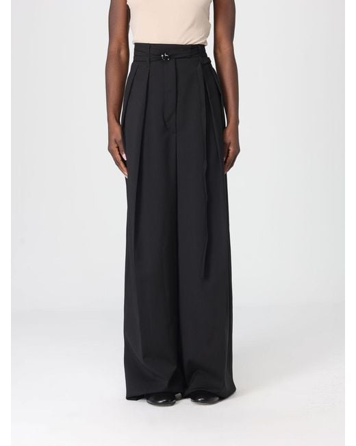 Sportmax Black Virgin Wool Trousers With Darts