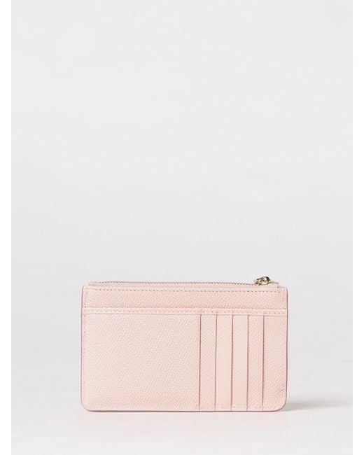 Dolce & Gabbana Pink Dolce &Amp Gabbana Grained Leather Card Holder