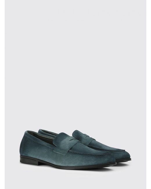 Doucal's Green Suede Loafers for men