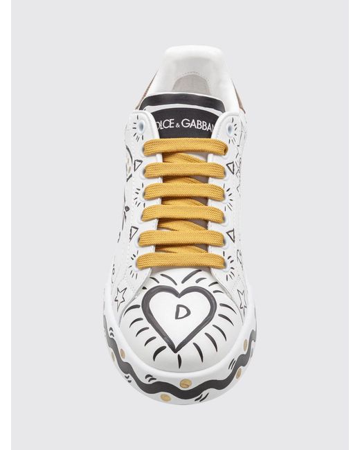 Dolce & Gabbana White Dolce &Amp Gabbana Portofino Low-Top Sneakers