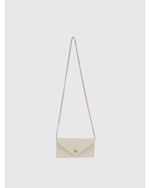 Pinko White Leather Clutch