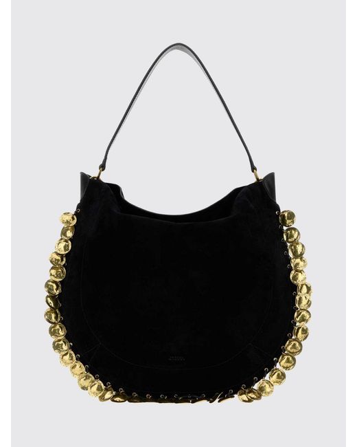 Isabel Marant Black Oskan Suede Bag With Metallic Appliqués