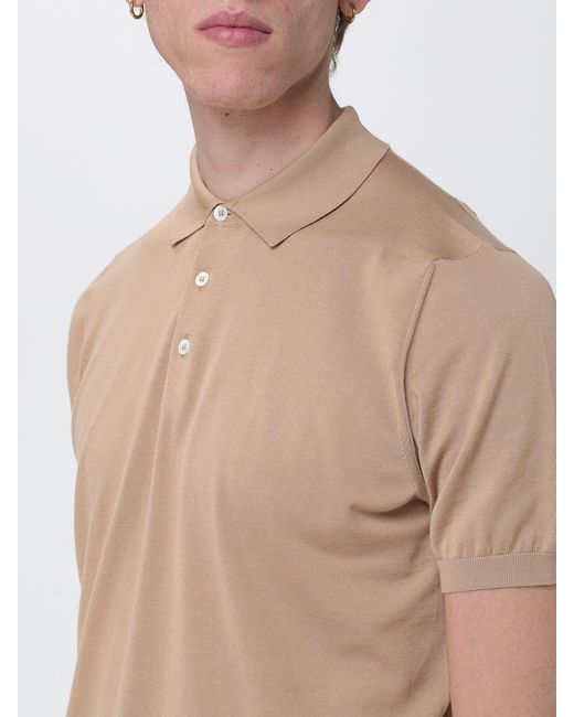 Drumohr White Cotton Knit Polo Shirt for men