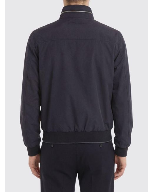 Moorer Blue Tanner-At Polyester Bomber Jacket for men