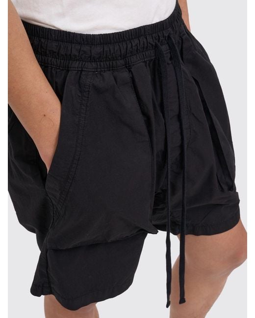 Thom Krom Black Cotton Drawstring Shorts for men
