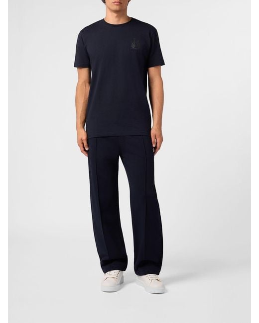 Billionaire Blue Straight-Leg Cotton Track Trousers With Drawstring for men