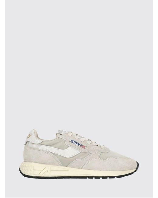 Autry White Reelwind Suede And Nylon Sneakers
