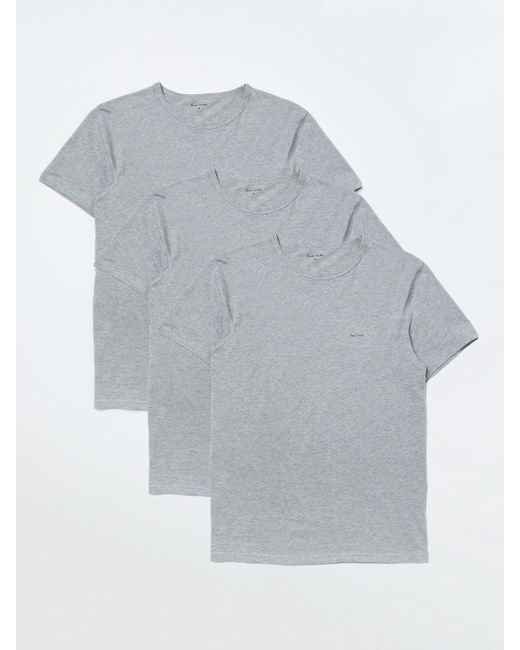 Set 3 t-shirt in cotone organico con logo di Paul Smith in Gray da Uomo