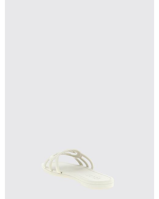 Gucci White Gg Monogram Rubber Slippers
