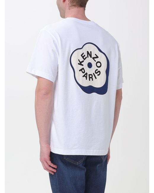 KENZO White Boke Flower 2.0 Embroidered Cotton T-Shirt for men