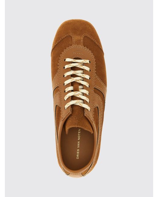 Dries Van Noten Brown Suede Sneakers for men