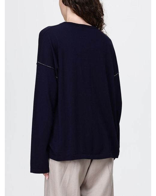 Roberto Collina Blue Basic Cotton Crew-Neck Knit