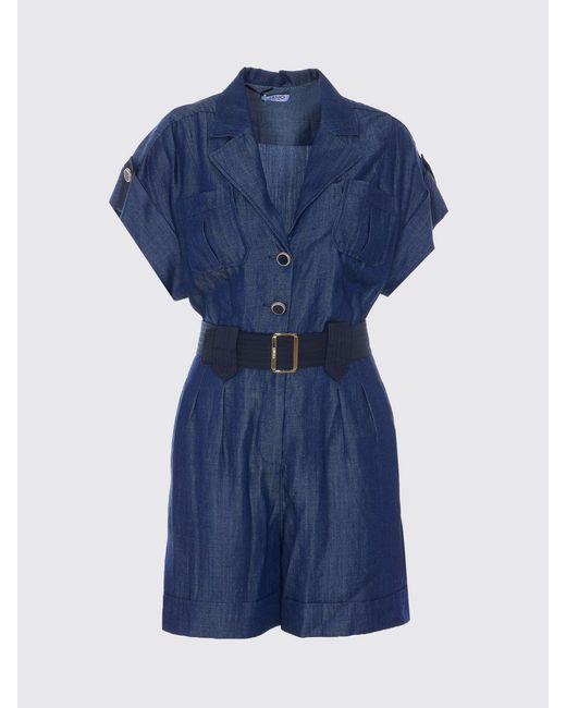 Liu Jo Blue Lyocell Jumpsuit