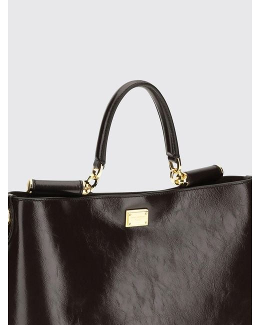 Dolce & Gabbana Black Dolce &Amp Gabbana Vittoria Polished Leather Bag