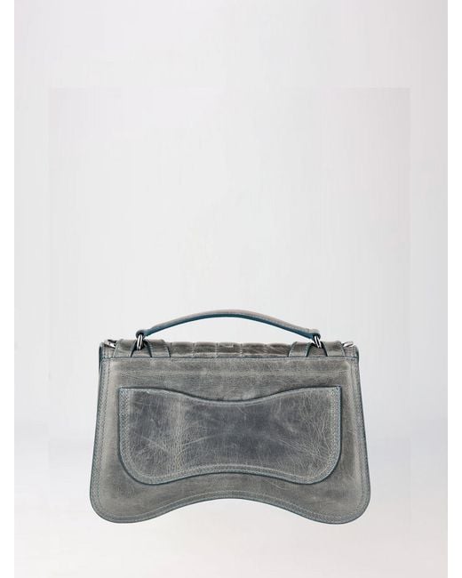 Philipp Plein Gray Leather Bag