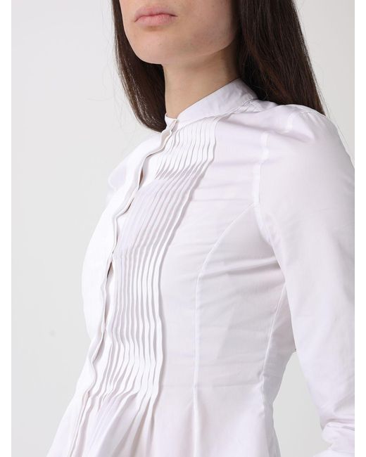 McQueen White Pleated Cotton Shirt