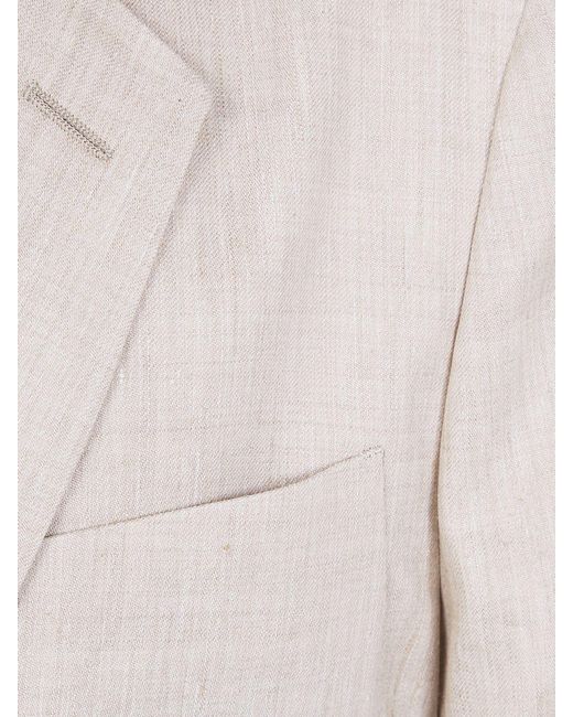 Paul Smith Natural Single-Breasted Wool Blend Blazer for men