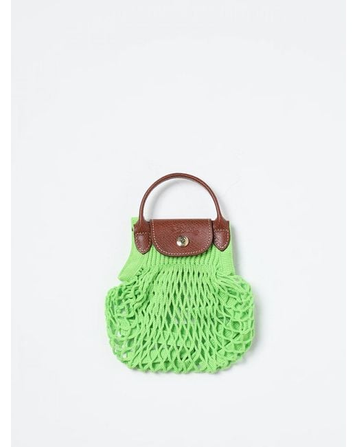 Longchamp Green Le Pliage Mesh Shopping Bag