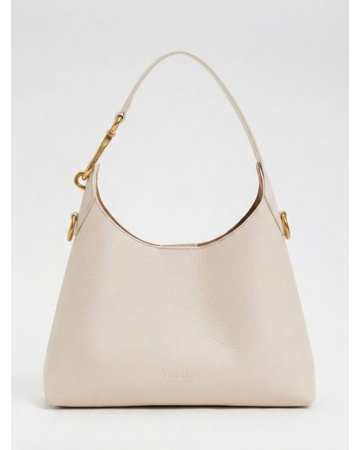 Twinset Natural Hobo Leather Bag