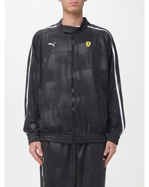 PUMA Gray Scuderia Ferrari T7 Mesh Sweatshirt for men