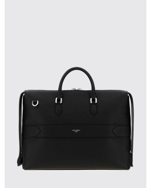 Dolce & Gabbana Black Dolce &Amp Gabbana Vittoria Grained Calfskin Leather Briefcase for men