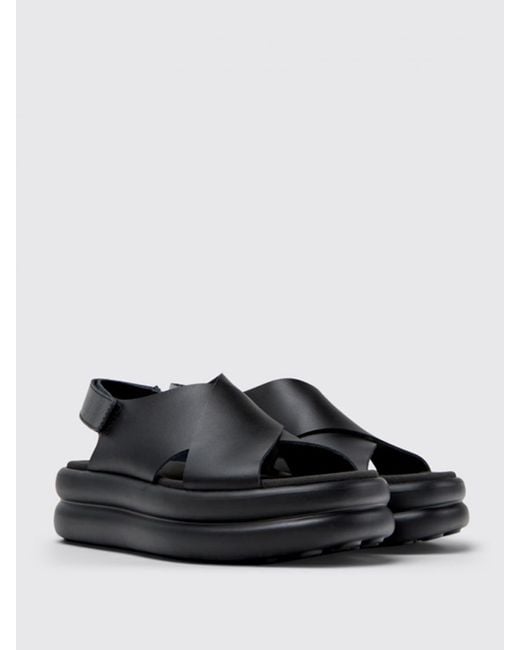 Camper Black Flat Sandals