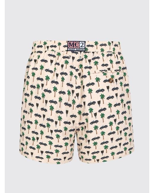 Mc2 Saint Barth White Printed Boxer Swim Trunks for men