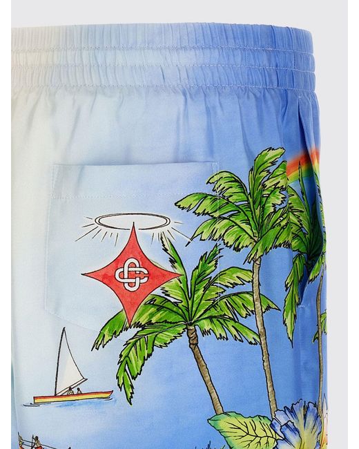Casablanca Green Silk Shorts for men