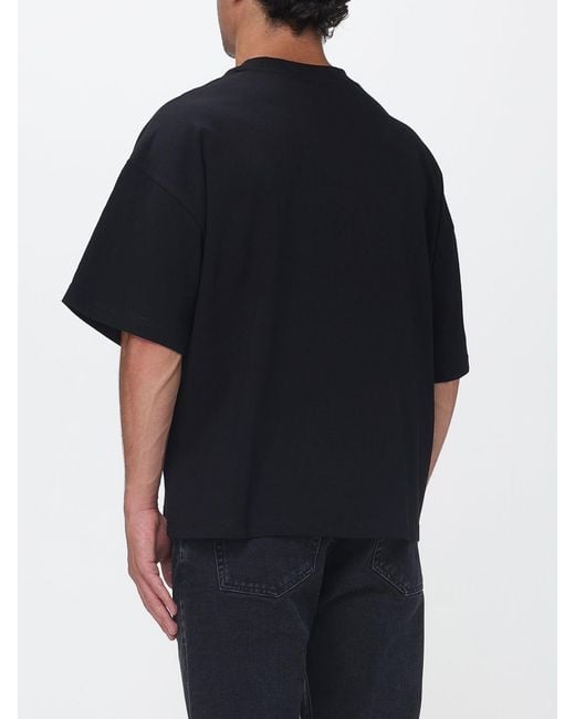 Carhartt Black Front Logo Print Cotton T-Shirt for men
