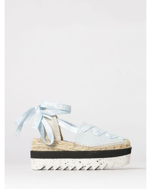 Stella McCartney White Gaia Canvas Wedge Espadrilles