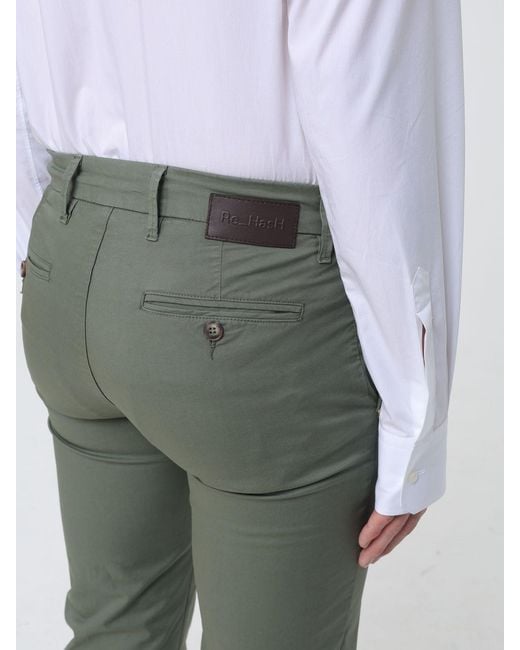 Re-hash Green Stretch Cotton Chino Trousers for men