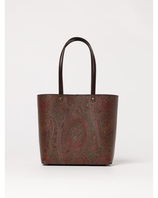 Etro Brown Essential Paisley Coated Cotton Bag