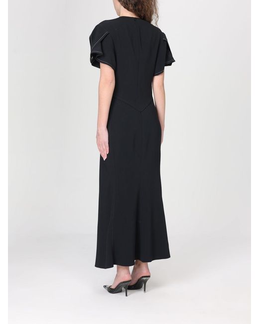 Victoria Beckham Blue Midi Crepe Dress