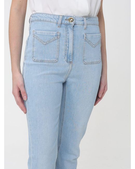 Elisabetta Franchi Blue Flared Stretch Denim Jeans