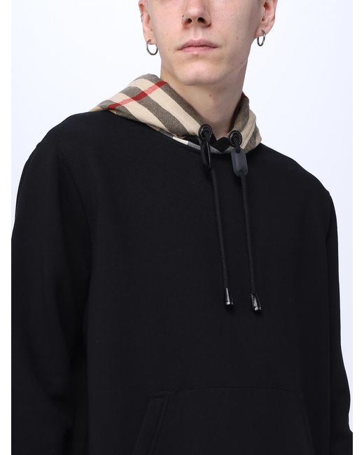 Burberry Black Cotton Sweatshirt for men