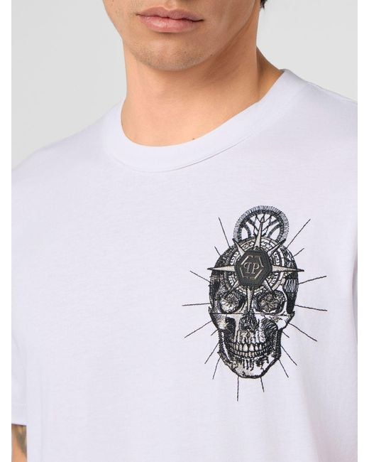 Philipp Plein White Skull T-Shirt for men