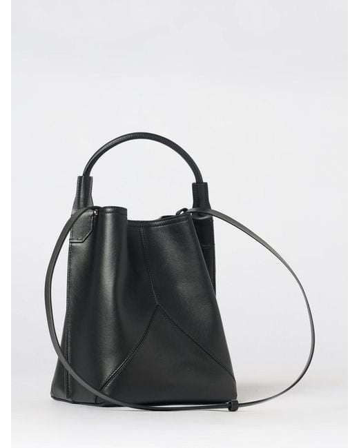 Victoria Beckham Black Leather Bucket Bag With Tubular Handle