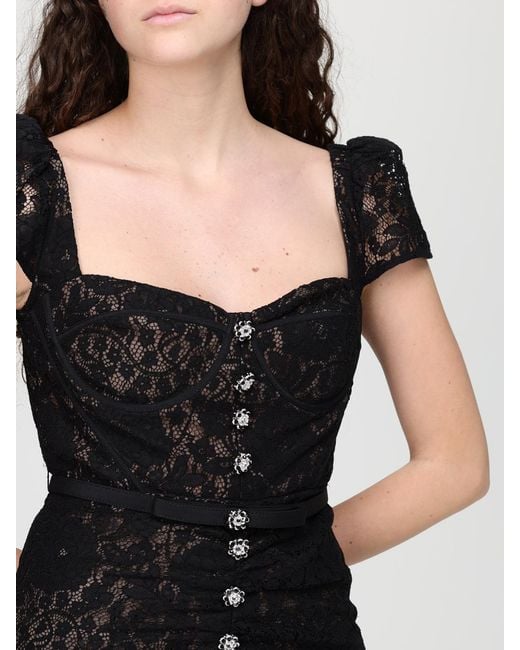 Self-Portrait Black Lace Midi Dress