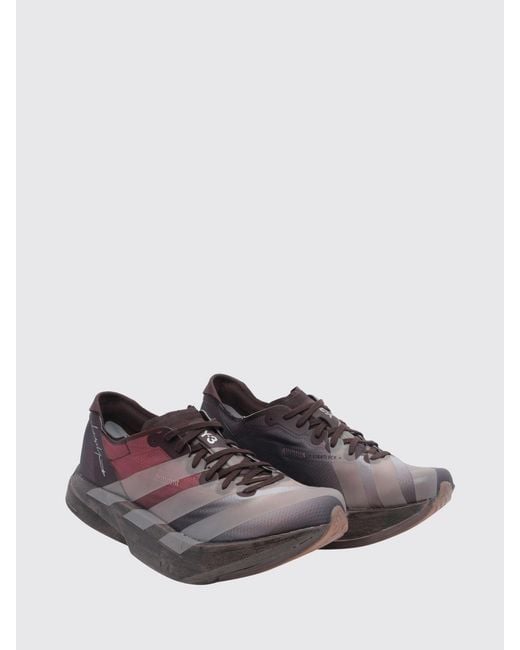 Y-3 Brown Adios Pro 4 Technical Fabric Sneakers With Extralight Rubber Sole for men